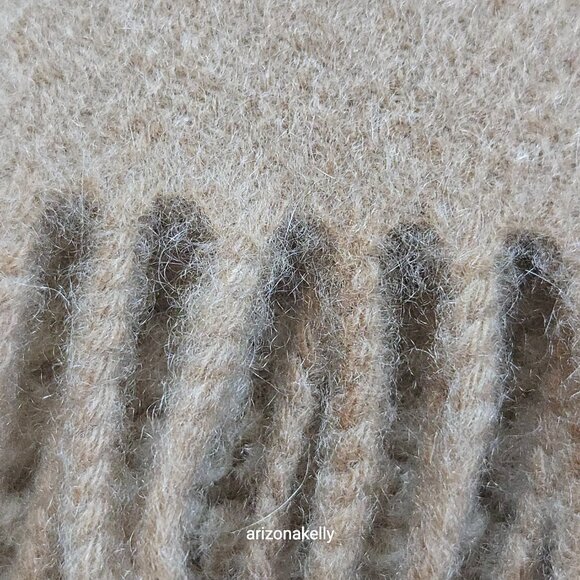 Nordstrom Cashmere Camel Woven Fringe Scarf Tan - Picture 6 of 14